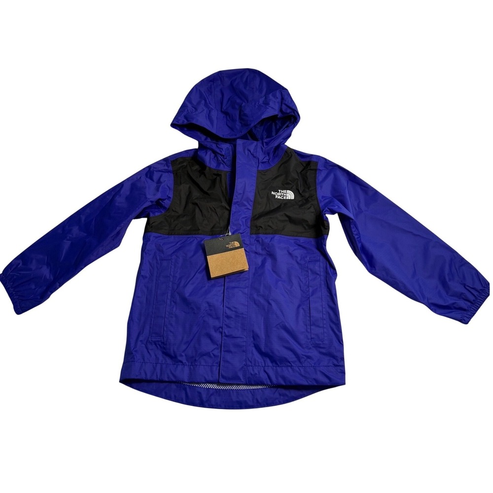 New The North Face Kids Antora Rain Jacket 3T Blue Black ColorBlock Windbreaker